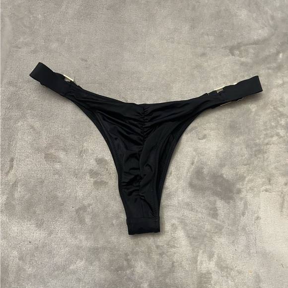 New! We Are HAH Black High Cut Adjustable String Thong Bikini Bottom - Picture 5 of 6